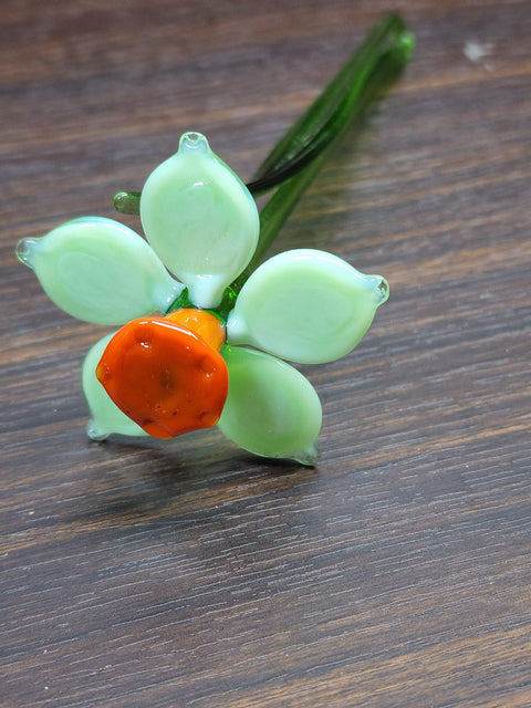 White Glass Daffodil - Handcrafted Long Stem Flower