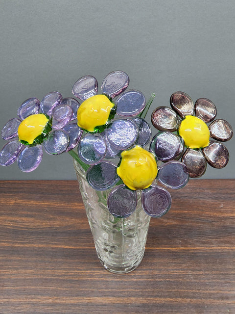 Lavender Glass Daisy - Handcrafted Long Stem Flower