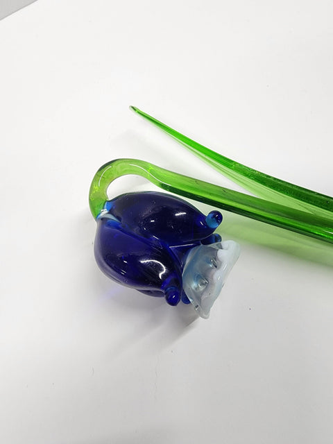 Blue Glass Bellflower - Handcrafted Long Stem Flower