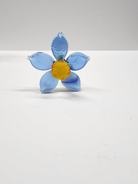 Blue Glass Daffodil - Handcrafted Long Stem Flower