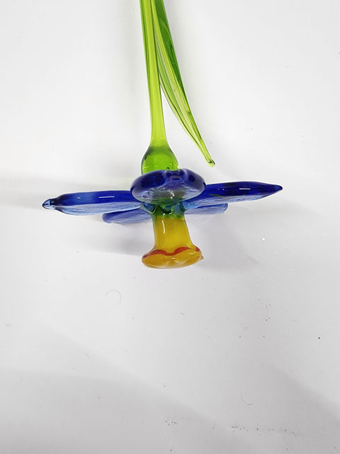 Blue Glass Daffodil - Handcrafted Long Stem Flower