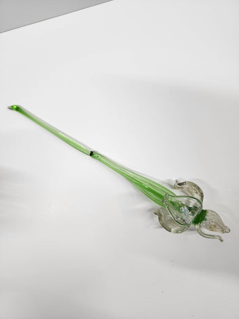 Clear Glass Iris - Handcrafted Long Stem Flower