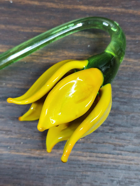 Yellow Glass Lily - Handcrafted Long Stem Flower