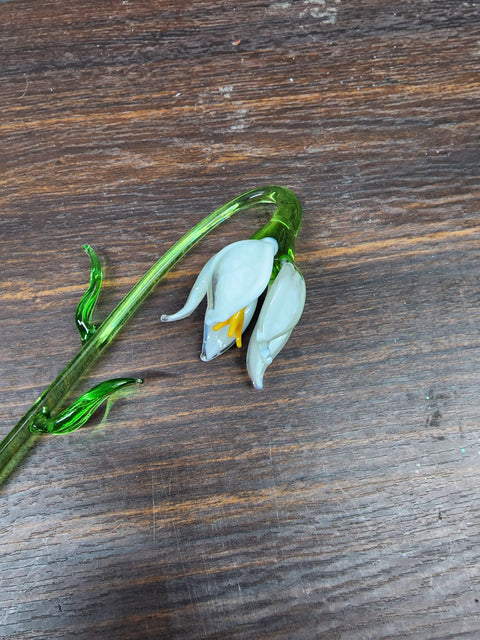 Long Stem Glass Flower  Lily