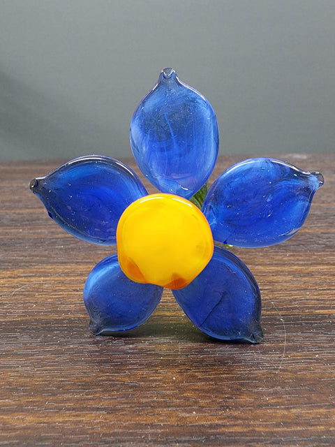 Blue Glass Daffodil - Handcrafted Long Stem Flower