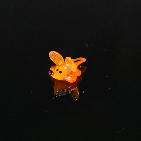 Orange Glass Mouse Figurine, Handmade Murano Quality Design - Small