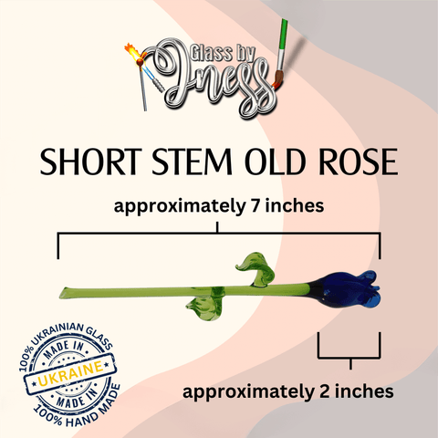 short stem old rose approximately 7 inches