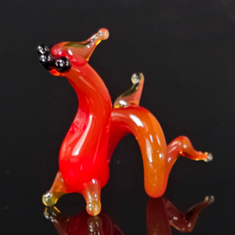 Red Glass Chinese Dragon Figurine, Handmade Murano Quality Design - Small