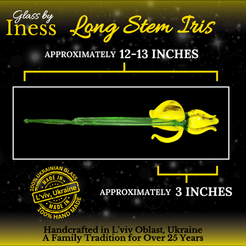 Amber Glass Iris- Handcrafted Long Stem Flower