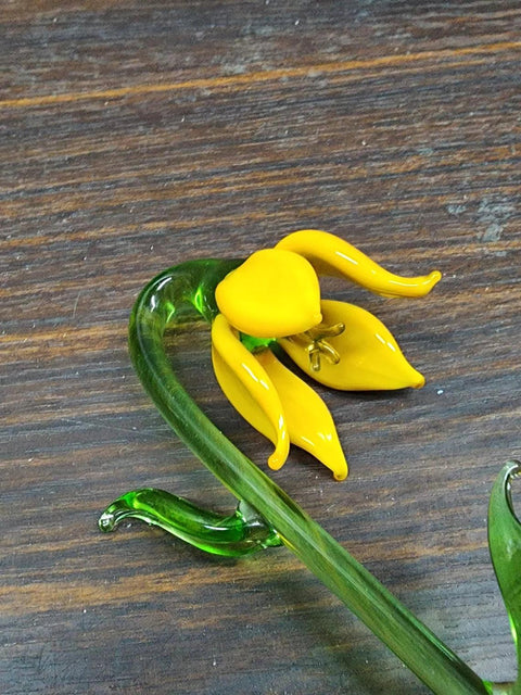 Yellow Glass Lily - Handcrafted Long Stem Flower