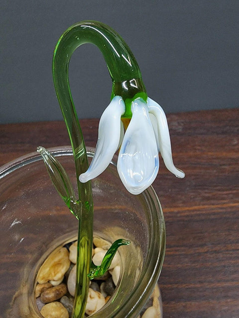 White Glass Lily - Handcrafted Long Stem Flower