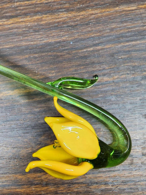 Yellow Glass Lily - Handcrafted Long Stem Flower