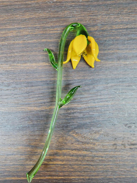 Yellow Glass Lily - Handcrafted Long Stem Flower