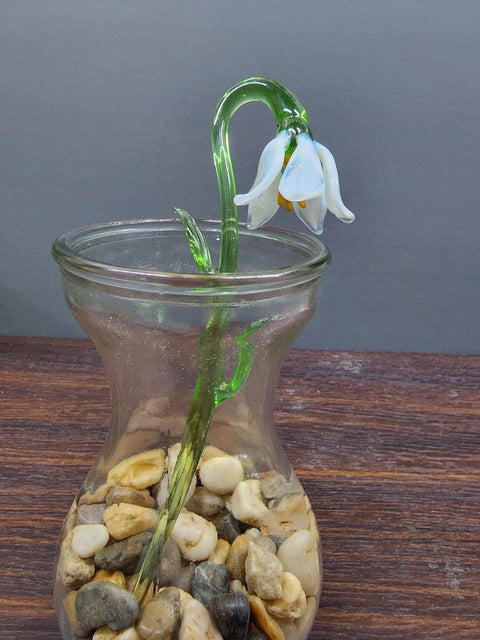 White Glass Lily - Handcrafted Long Stem Flower