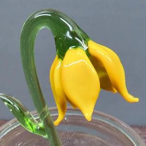 Long Stem Glass Flower Lily