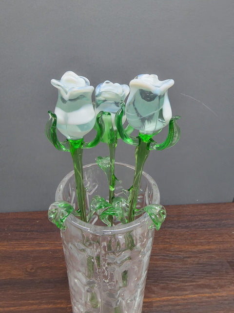 Medium Stem Glass Flower Rose