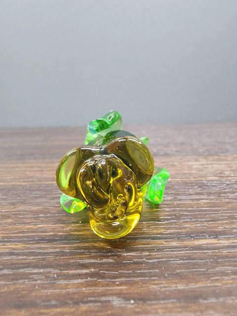 Amber Glass Rose - Handcrafted Medium Stem Flower