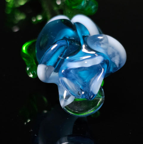 Light Blue Glass Rose- Handcrafted Long Stem Flower