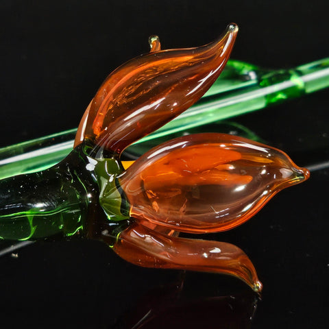 Amber Glass Lily - Handcrafted Long Stem Flower