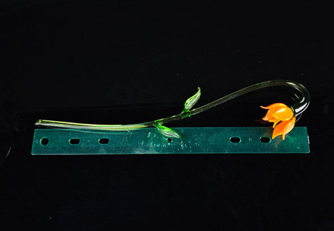 Orange Glass Lily- Handcrafted Long Stem Flower