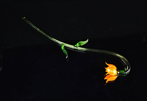 Orange Glass Lily- Handcrafted Long Stem Flower