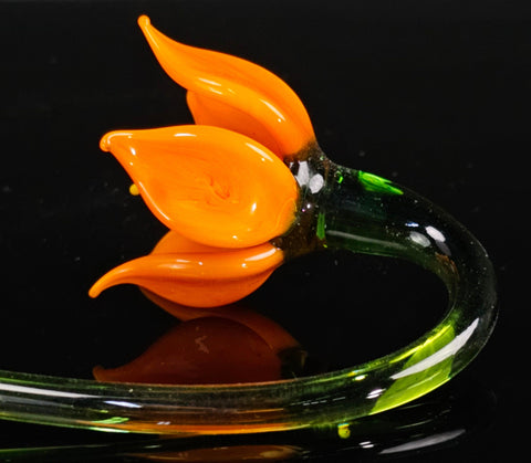 Orange Glass Lily- Handcrafted Long Stem Flower