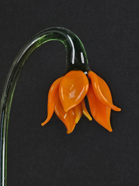 Orange Glass Lily- Handcrafted Long Stem Flower