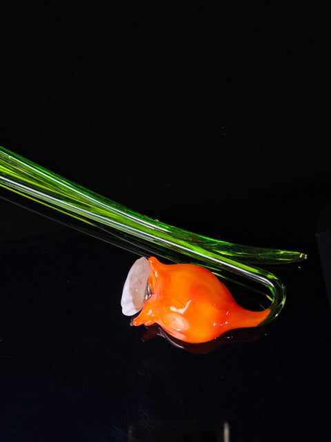 Orange Glass Bellflower - Handcrafted Long Stem Flower