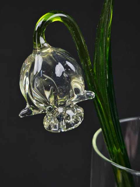 Clear Glass Bellflower - Handcrafted Long Stem Flower