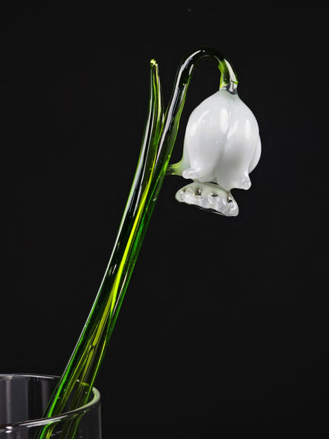 White Glass Bellflower - Handcrafted Long Stem Flower