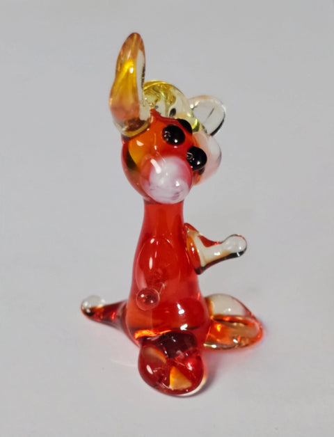 Red Glass Rabbit Figurine, Handmade Murano Quality Design - Small