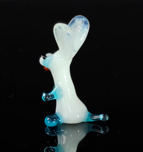 Light Blue Glass Bunny Figurine, Handmade Murano Quality Design - Small