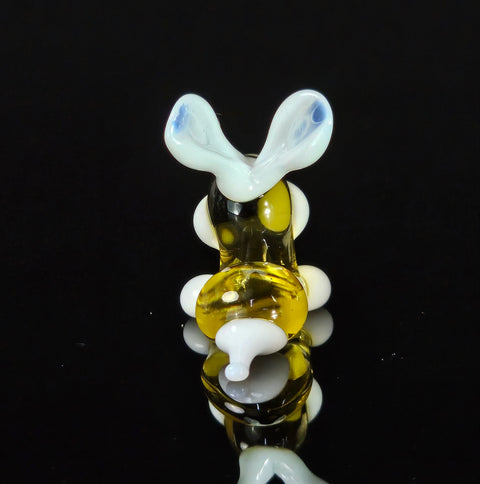 Amber Glass Bunny Rabbit Figurine, Handmade Murano Quality Design - Small