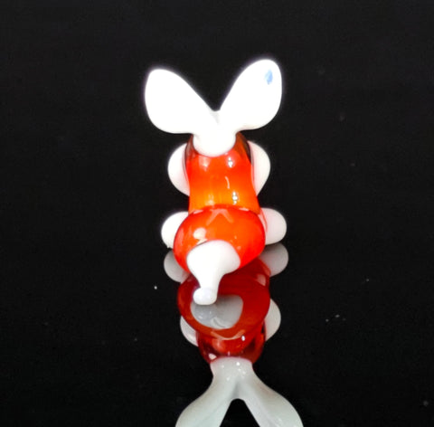 Red Glass Bunny Rabbit Figurine, Handmade Murano Quality Design - Small