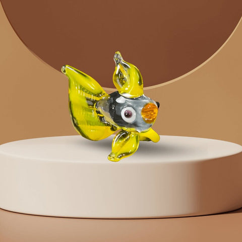 Yellow Glass Fish Figurine, Handmade Murano Quality Design - Small