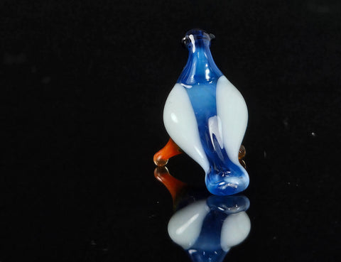 Blue Glass Bird Figurine, Handmade Murano Quality Design - Small