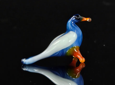 Blue Glass Bird Figurine, Handmade Murano Quality Design - Small