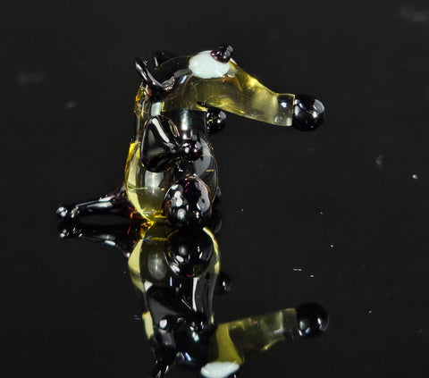 Amber Glass Aardvark Figurine, Handmade Murano Quality Design - Small