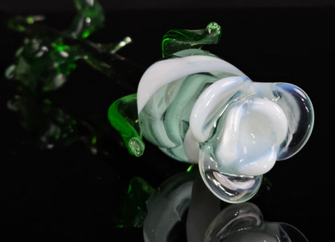 White Glass Rose - Handcrafted Long Stem Flower