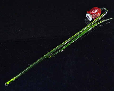 Red Glass Bellflower - Handcrafted Long Stem Flower