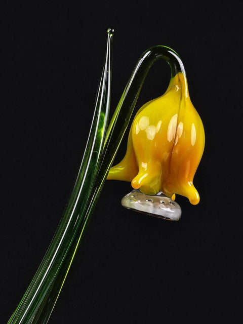 Yellow Glass Bellflower - Handcrafted Long Stem Flower