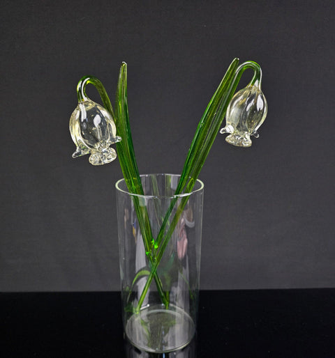 Clear Glass Bellflower - Handcrafted Long Stem Flower