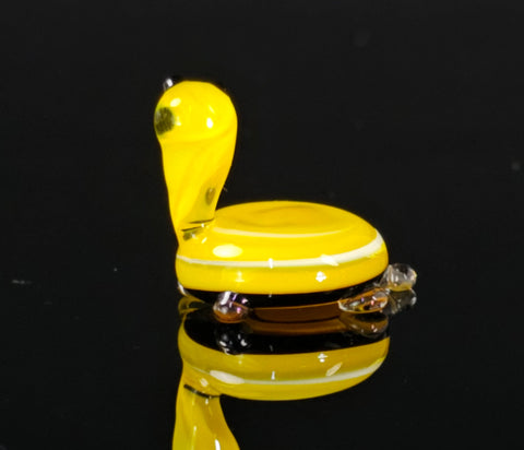 Yellow Glass Turtle Figurine, Handmade Murano Quality Design - Small