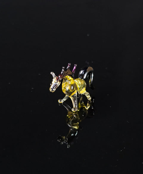 Amber Glass Horse Figurine, Handmade Murano Quality Design - Small