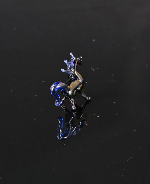 Black/Blue Glass Horse Figurine, Handmade Murano Quality Design - Small