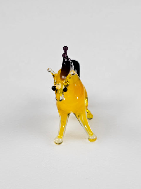 Yellow Glass Horse Figurine, Handmade Murano Quality Design - Small