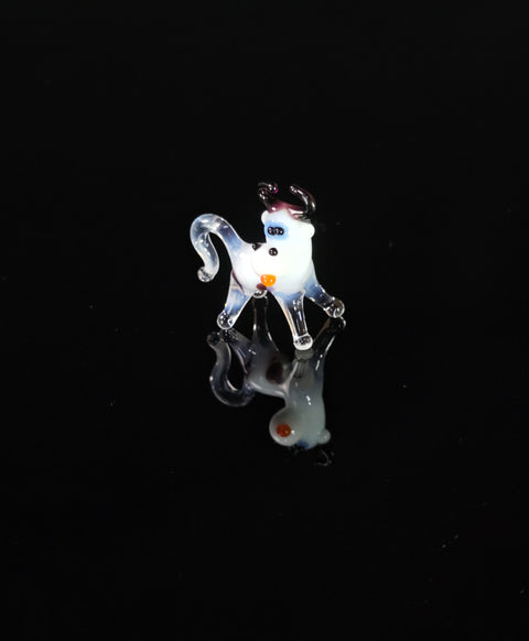 White Glass Cow Figurine, Handmade Murano Quality Design - Small