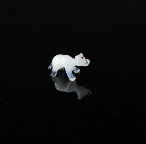 Glass Polar Bear Figurine, Handmade Murano Quality Design - Small