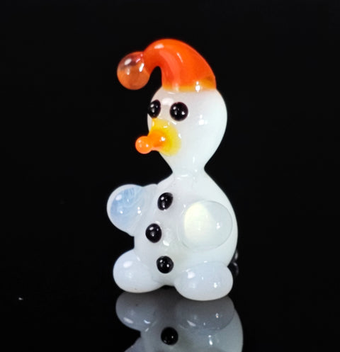 Glass Snowman Figurine, Handmade Murano Quality Design - Small