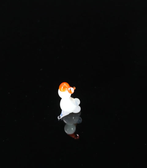 Glass Snowman Figurine, Handmade Murano Quality Design - Small